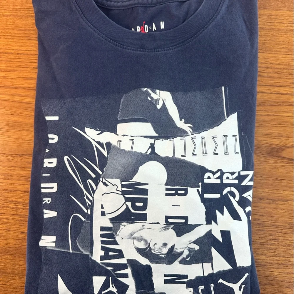Jordan Men’s Graphic‎ T-Shirt Navy Blue Size M | Michael Jordan Collage Tee